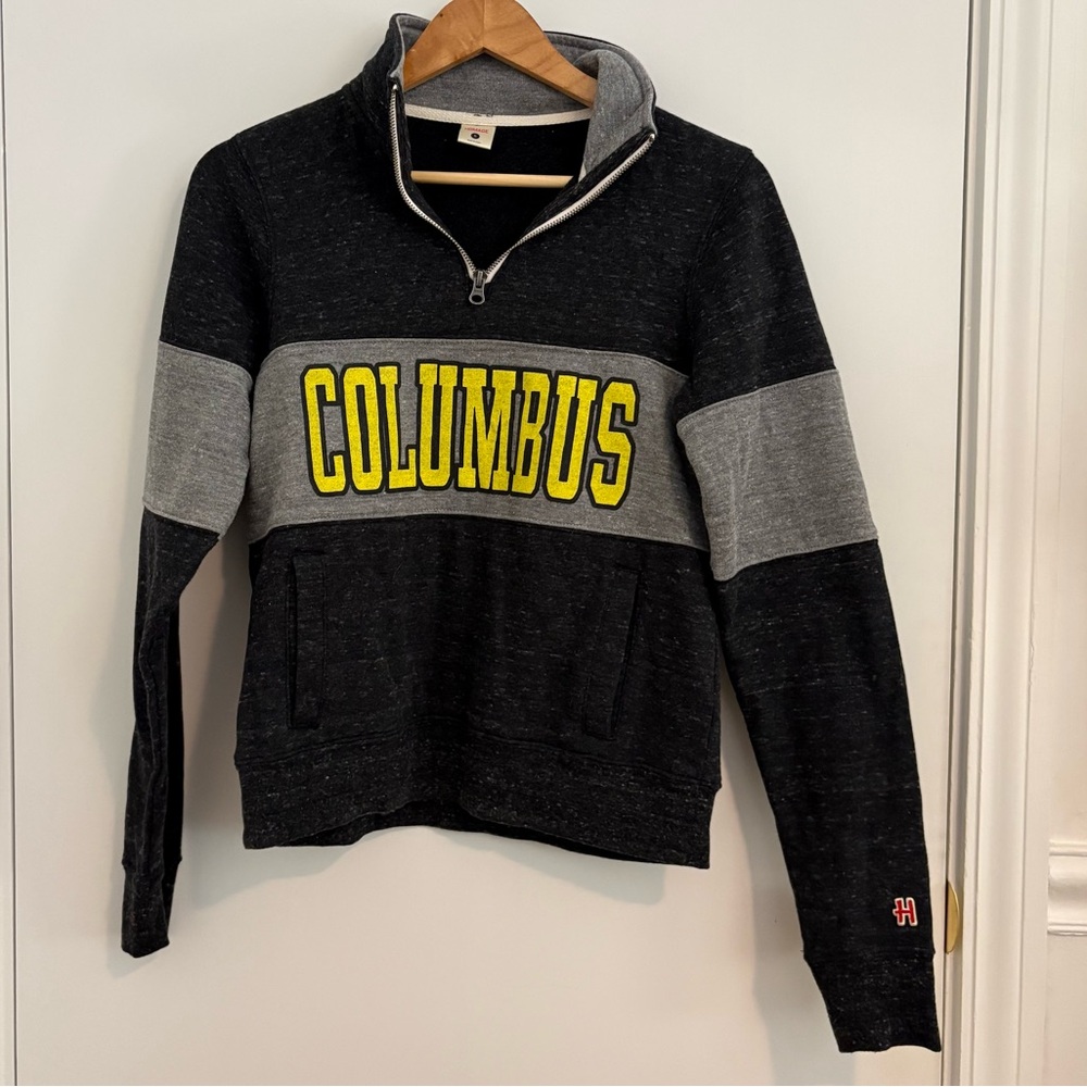 Homage Columbus Black & Gold Half-Zip Sweatshirt in Size Small